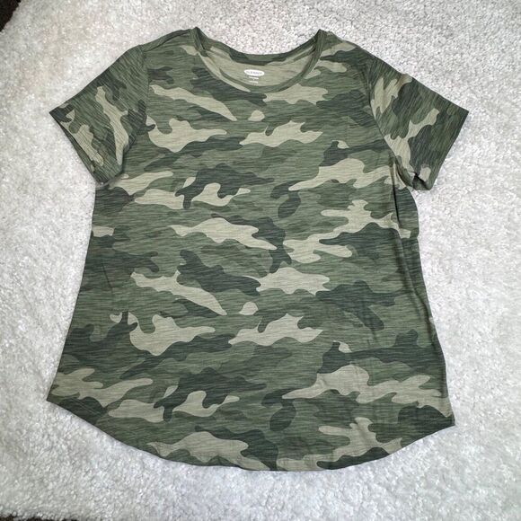 Old Navy Everywhere Green Camo Short Sleeve Slub T-Shirt Large NEW - Picture 2 of 10